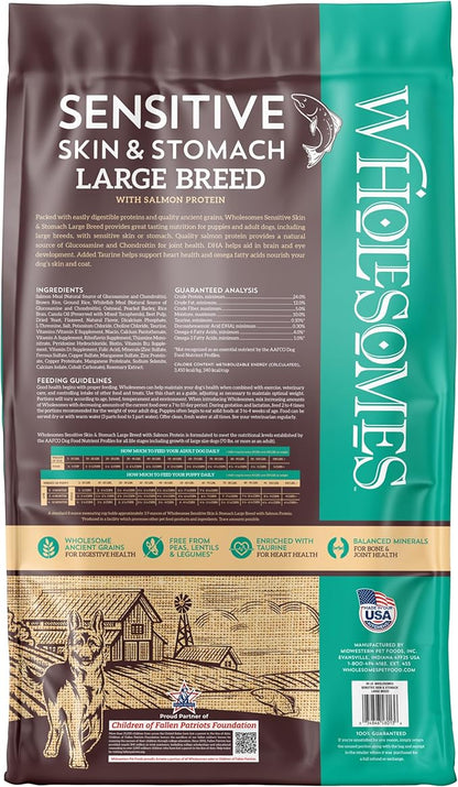 Wholesomes Sensitive Large Breed with Salmon Protein Dry Dog Food 30 lb