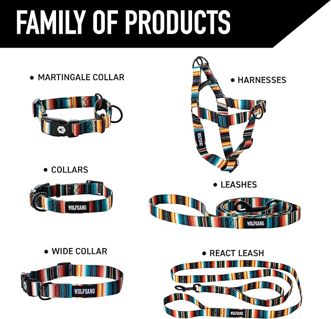 Wolfgang Heavy Duty Adjustable Dog Harness, Pull-Tested to Over 800 lbs for Walking & Training, LostArt Print, Large