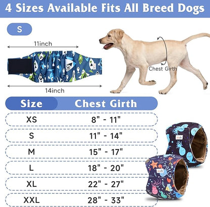 5 Pack Dog Diapers Male Reusable, Premium Belly Bands for Dogs, High Absorbing Male Dog Pee Wraps for Doggie in Incontinence or Excitable Urination and Training XL