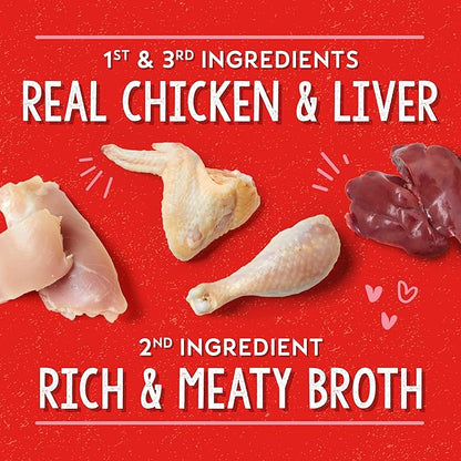 Stella & Chewy's Lil Bites Savory Stews for Small Breeds Chicken & Chicken Liver Dinner in Broth,2.7 oz. Cups,(Pack of 24)