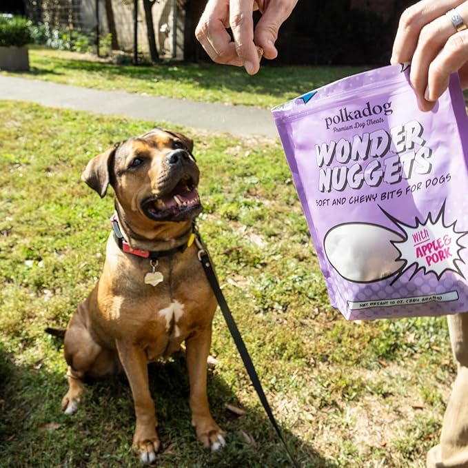 Polkadog Wonder Nuggets Soft & Chewy Dog Treats - Pork & Apple, All Natural, Limited Ingredient, Premium Training Treats for All Breeds, Great for Allergies, Made in USA - 10oz