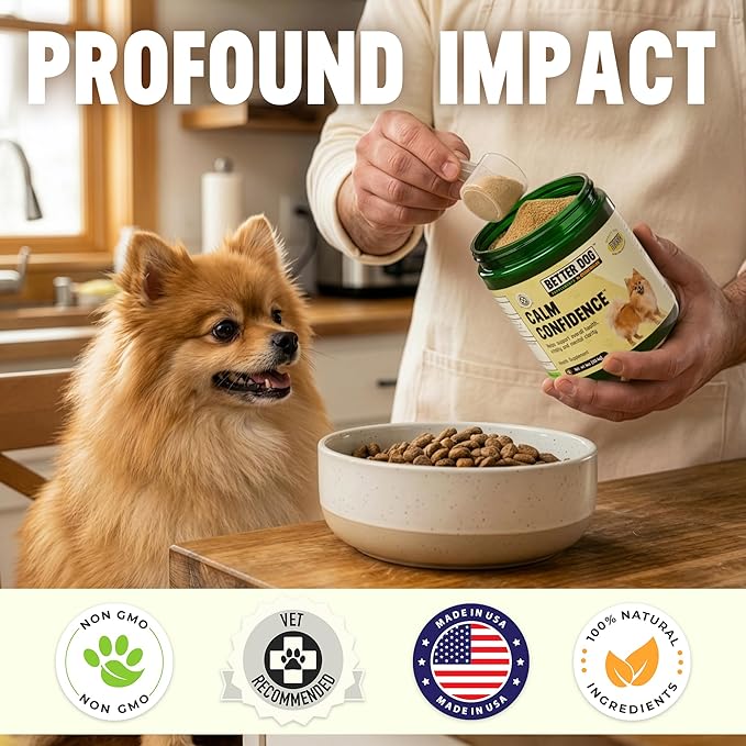Better Dog Supplements Calm Confidence by Cesar Millan Natural Brain Support & Dog Cognitive Supplement – Energy, Vitality & Focus Supplement with Ashwagandha & Other Herbs – 4oz (60-Day Supply)