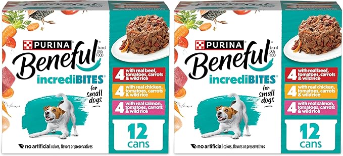 Beneful Purina Small Breed Wet Dog Food Variety Pack,IncrediBites - 3 oz. Cans,(Pack of 4)