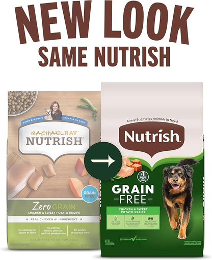 Nutrish Grain Free Chicken & Sweet Potato Recipe Dry Dog Food, 13 lb. Bag, Packaging May Vary (Rachael Ray)