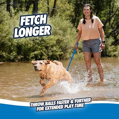 Chuckit! Dog Ball Launcher 12M Sport with 12" Handle Length for Medium 2.5" Dog Balls For Dogs 20-60 lb, Plastic Pet Fetch Ball Thrower, Perfect for Kids, Made in USA, Blue