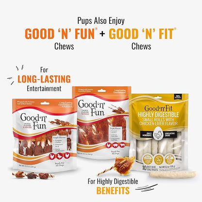 Good 'n' Tasty Triple Flavor Stacks with Cheese, 9 Ounces, Bite Sized Snacks for Dogs with Premium Chicken and Real Cheese