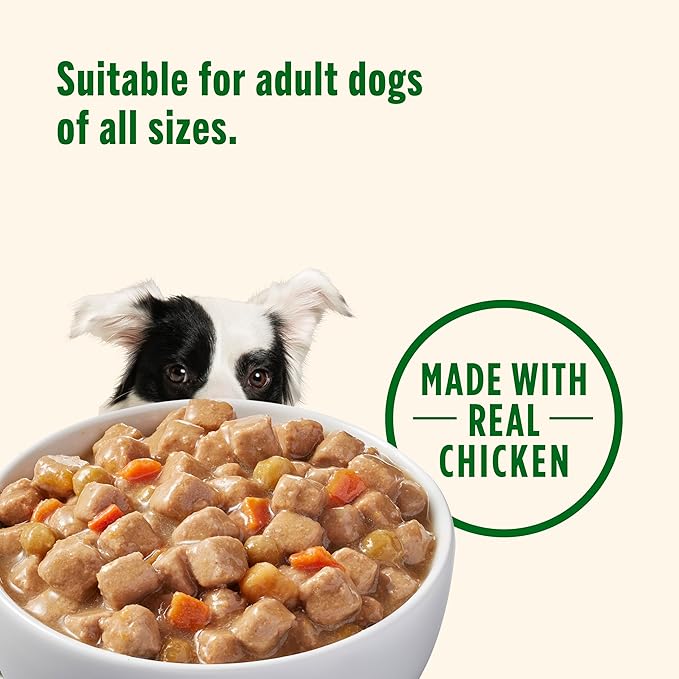 Nutrish Rachael Ray Wet Dog Food Chunks in Gravy Real Chicken & Veggies Recipe,13 oz. Can,(Pack of 24)
