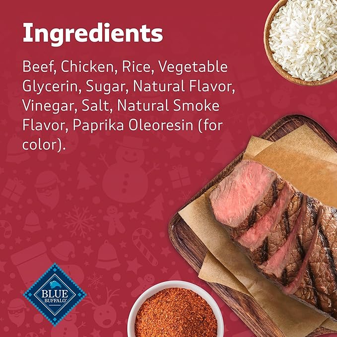 Blue Buffalo Nudges Grillers Dog Treats, Steak, 5-oz. Seasonal Bag (Pack of 2)