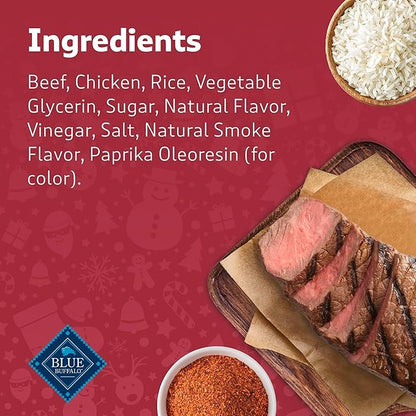 Blue Buffalo Nudges Grillers Dog Treats, Steak, 5-oz. Seasonal Bag (Pack of 2)