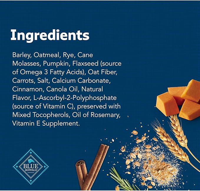 Blue Buffalo Health Bars Crunchy Dog Biscuits, Oven-Baked with Natural Ingredients, Pumpkin & Cinnamon, 16-oz Bag (Pack of 2)