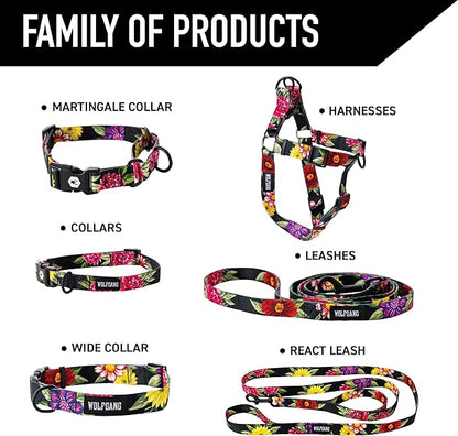 Wolfgang Heavy Duty Dog Leash, Pull-Tested to Over 800 lbs for Walking & Training, DarkFloral Print, Large