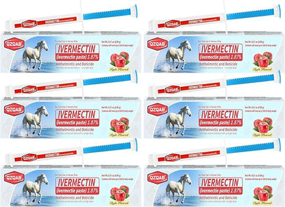 Ivermectin Horse Paste Dewormer , Horse Wormer Paste, Apple Flavor, 0.21 Ounces, 6 Pack