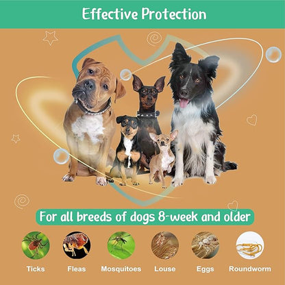 Flea and Tick Prevention for Dogs, Flea and Tick Treatment for Extra Large Dog, Natural Essential Oil, Flea & Tick Control, 89-132 Pounds, 3 Doses