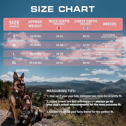 Auroth Tactical Dog Harness for Large Dogs No Pull Adjustable Pet Harness Reflective K9 Working Training Easy Control Pet Vest Military Service Dog Harnesses Rose Red M