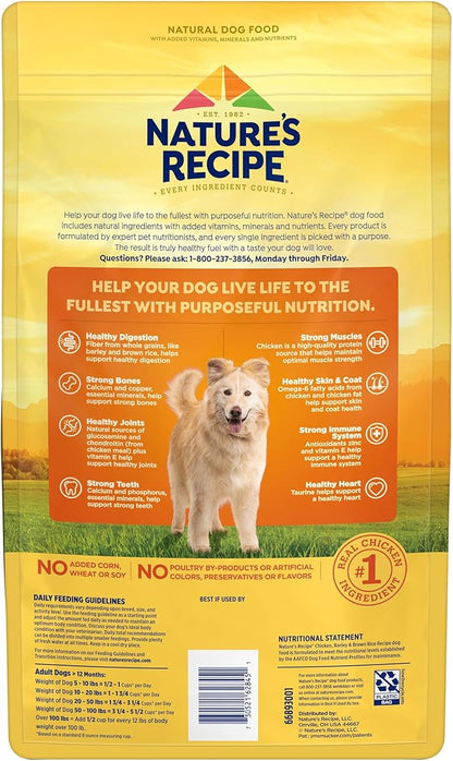 Nature′s Recipe Chicken, Barley & Brown Rice Recipe Dry Dog Food, 4 lb. Bag (Pack of 2)