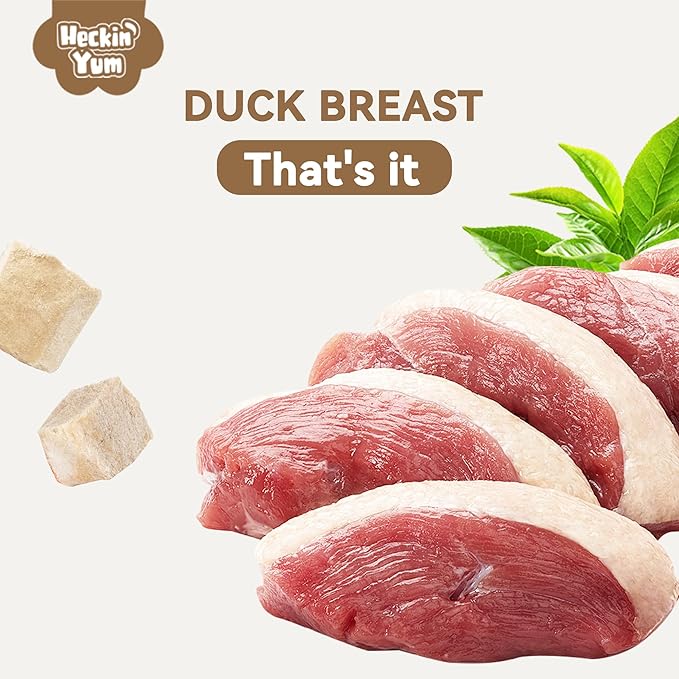 Freeze Dried Cat Treats, Single Ingredient Duck Bites Snacks for Cats & Dogs, Grain-Free High Protein Healthy Training Treats & Food Topper for Cats & Dogs, 4 oz