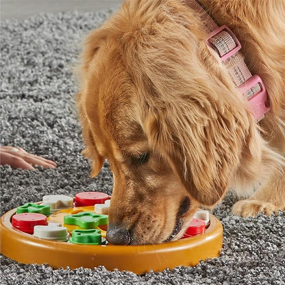 Brightkins Pizza Party! Treat Puzzle - Interactive Dog Toys, Dog Puzzle Toy and Slow Feeder, Enrichment Feeder for Dogs and Cats, Puppy Toys to Keep Them Busy, Cat Enrichment Puzzles
