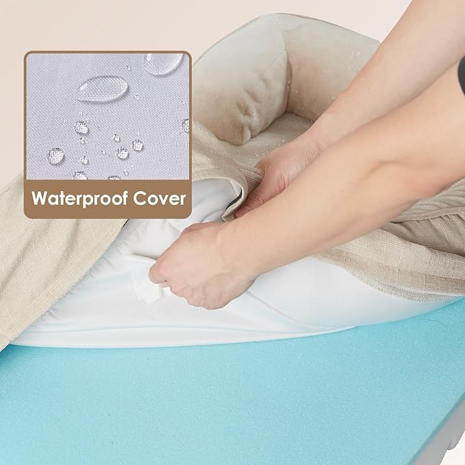 EHEYCIGA Orthopedic Dog Beds for Extra Large Dogs, Waterproof Memory Foam XL Pet Bed with Sides, Non-Slip Bottom and Egg-Crate Foam Big Dog Couch Bed with Washable Removable Cover, Beige