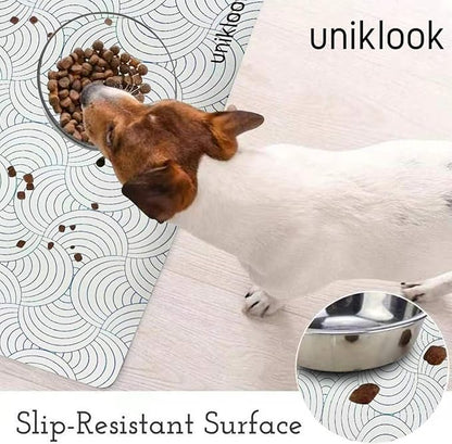 Dog Food Mat - Dog Bowl Mat - Pet Food Mat Dog Mat for Food and Water - Dog Feeding Mat - Dog Water Bowl Mat - Waterproof Dog Water Mat - UnikLook