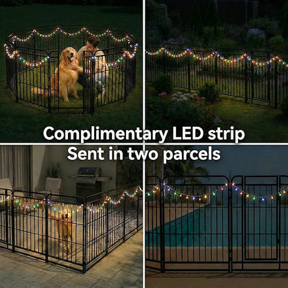 Dog Playpen Outdoor 24 Panels 40'' Rustproof Metal Dog Fence with Gate Small Medium Portable Large Dog Play Pen 54FT 180 Sq.ft for RV Camping, Trips, Play Yard