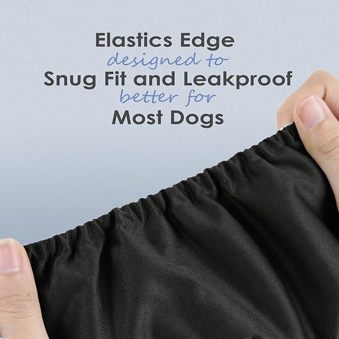 wegreeco Washable Dog Diapers - Washable Male Dog Belly Wrap - Pack of 3 - (Black,Small)