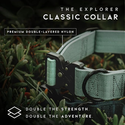 Made to ROAM Premium Dog Collar - Adjustable Heavy Duty Nylon Collar with Quick-Release Metal Buckle (Oregon Haze, Classic Size 3)