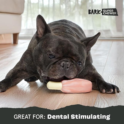Barkbox Pork Chomp Dog Toy for Durable Tough Nylon Construction with a Gnaw-Friendly Texture, Perfect for Long-Lasting Chewing Fun - Medium