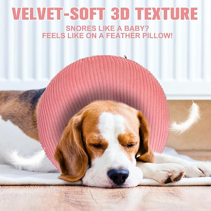 BINGPET Inflatable Dog Cone Collar Alternative After Surgery,Soft Recovery Cone for Dogs to Stop Licking,Dogs Blow up Protective Neck Donut ECollars Adjustable for Large Medium Small Puppy Pet, Pink M