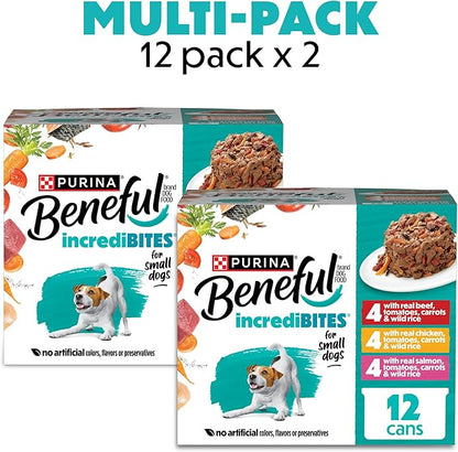Beneful Purina Small Breed Wet Dog Food Variety Pack,IncrediBites - 3 oz. Cans,(Pack of 4)