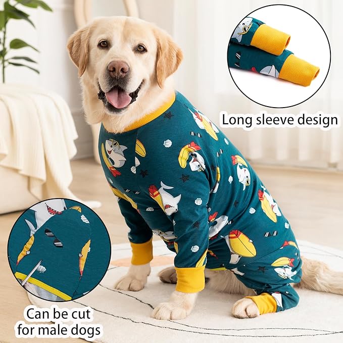 Dog Surgery Recovery Suit Onesies for Large Dogs Spayed Recovery Suit Cone Alternative After Surgery Abdominal Wounds Protector Dog Bodysuit for Medium Large Dogs Pajamas