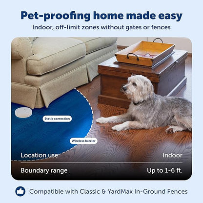 PetSafe Pawz Away Indoor Pet Barrier - Battery-Operated Indoor Invisible Containment Area with Adjustable Compatible Collar - Easy Setup for Furniture Protection