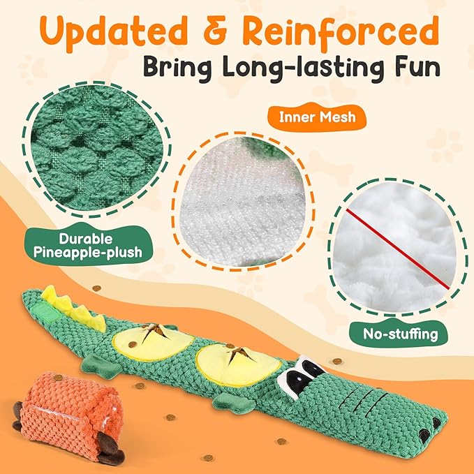 2 Pack Dog Toys for Aggressive Chewers - Interactive Dog Toys, Interactive Puppy Dog Chew Toys with Squeaker & No Stuffing Dog Puzzle Toy (Suitable for Small and Medium Dogs)