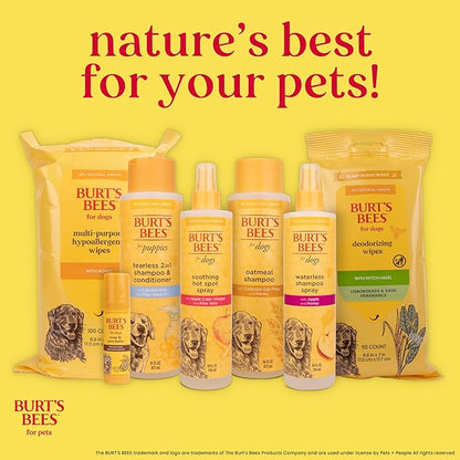 Burt’s Bees for Pets Oatmeal Dog Shampoo with Honey, Soothing Dog Shampoo for Itchy and Sensitive Skin, pH Balanced Formula that Gently Cleans and Moisturizes Dog Coats, 16 Fl Oz - 6 Pack