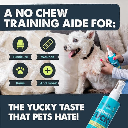 Mighty Paw Waggables Yucky No Chew Spray for Dog (Made in The USA) | Bitter Apple Sprayer for Pets to Stop Chewing. Dog Repellent Spray for Furniture. Anti Chew Sprayer Pets. (8 oz)
