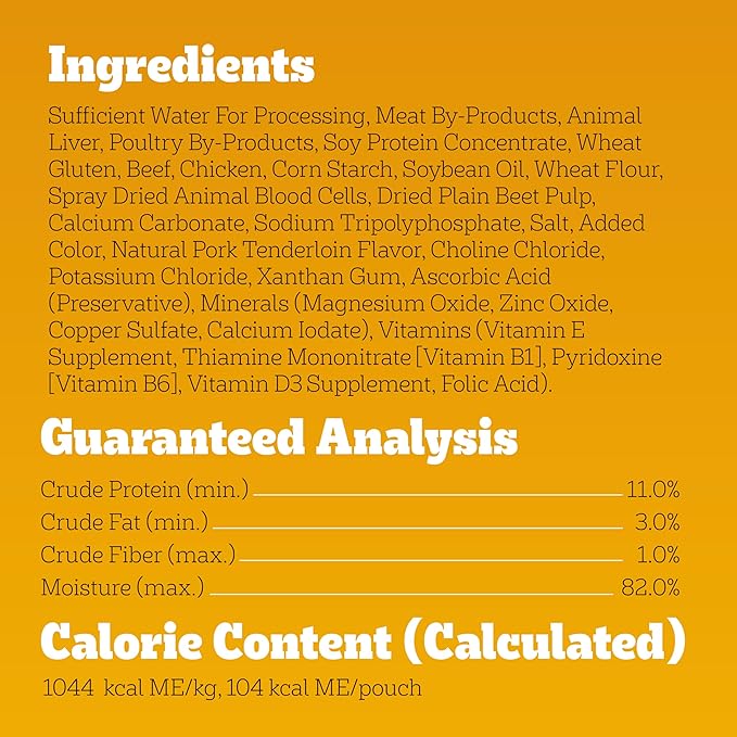 Pedigree High Protein Dog Food, Adult Wet Dog Food Pouches, Beef & Pork Tenderloin, 3.5 oz. Pouches, 16 Count