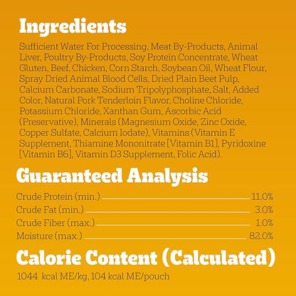 Pedigree High Protein Dog Food, Adult Wet Dog Food Pouches, Beef & Pork Tenderloin, 3.5 oz. Pouches, 16 Count