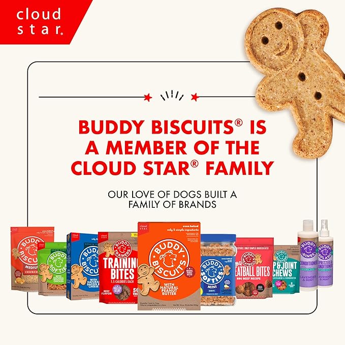 Buddy Biscuits 2 lb Bag of Crunchy Dog Treats, Made with Peanut Butter