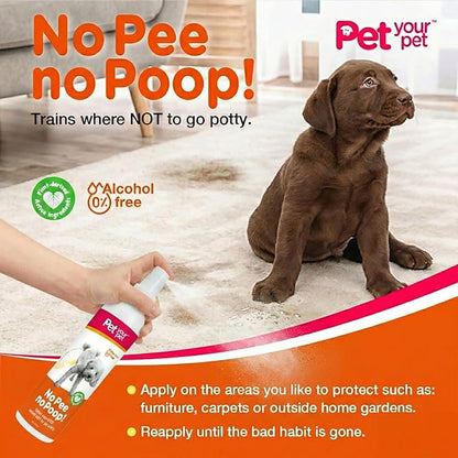 Dog Potty Training Spray No Pee No Poop, 8 Fl Oz, Non Toxic Spray for Dogs Only, Natural Pee Deterrent, Prevents Urine Marking and Pooping, Indoor Outdoor House Training Aid