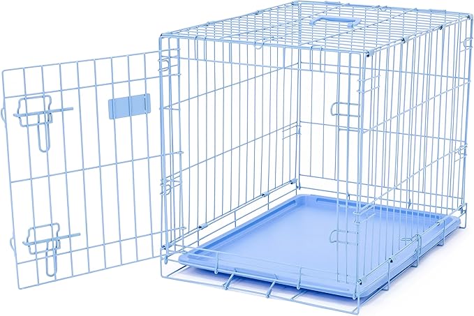 Carlson Blue Secure and Compact Single Door Metal Dog Crate, Small