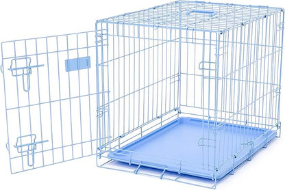 Carlson Blue Secure and Compact Single Door Metal Dog Crate, Small