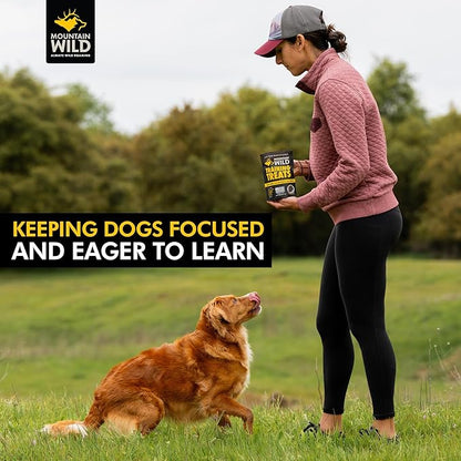 MOUNTAIN WILD Training Treats for Dogs & Puppies – Elk & Venison Protein Puppy & Dog Treat – High Value, All-Natural, No Fillers, Grain-Free, No Artificial Preservatives – 4oz, 1 Bag