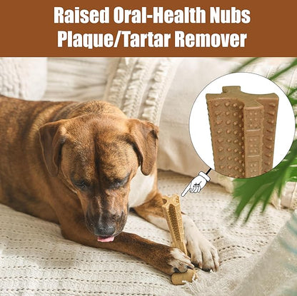 SPOT Bam-Bones Plus T-Bone Dog Chew Toy, Bamboo Fiber & Nylon, Chicken Flavor, Durable Non-Splintering Chew for Moderate to Aggressive Chewers, Dogs 30-60 lbs, 6 Inch