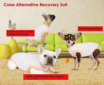 Recovery Suit for Dogs,Dog Cone Alternative Zipper Surgery Suit Female Spay,Soft Dog Surgery Suit for Anti Licking,Breathable Surgical Suit for Dogs Female Spay
