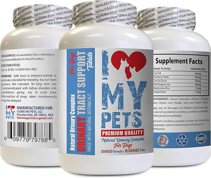 I LOVE MY PETS LLC Dog Urinary Diet - Dog Urinary Tract Support - UTI Relief Complex - Quality - Corn Silk for Dogs - 90 Treats (1 Bottle)