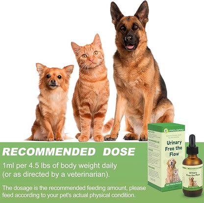 Dog & Cat Bladder Crystals Treatment or Stone, Bladder Kidney Stones Dissolver for Pet, Cat Dog Urinary Tract Supplements for Kidney and Bladder Stones, Urinary Free The Flow, 2 fl oz (59ml)