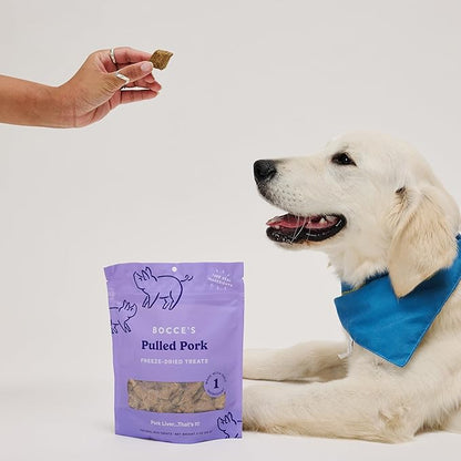 Bocce's Bakery Pulled Pork Freeze-Dried Treats, 3 oz, All-Natural, Made in USA, Dog Treats