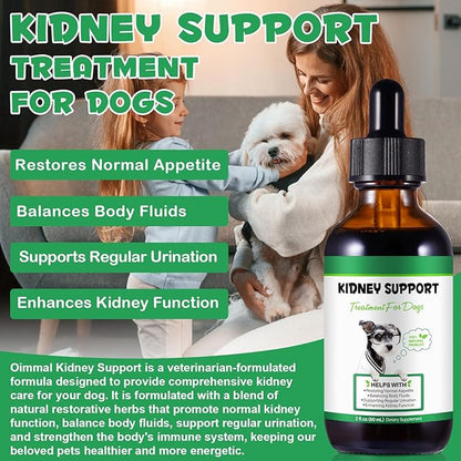 Kidney Support for Dogs, Kidney Support Herbal Supplement Drops Supports Healthy Kidney Function & Urinary Tract Health in Dogs Restoring Normal Appetite 2 oz