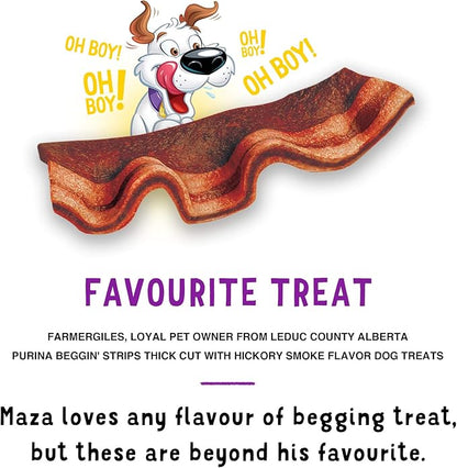 Purina Beggin' Strips Real Meat Dog Treats,Thick Cut Hickory Smoke Flavor - 26 oz. Pouches,(Pack of 4)
