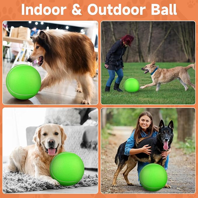 QDAN Giant Large Tennis Ball for Dogs: 9.5" Big Balls for Dogs for Outdoor Play, Big Tennis Ball Dog Toy for Small Medium Large Dog, Green