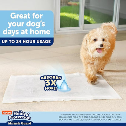 Hartz Miracle Guard Dog and Puppy Dog Pads Max Absorbency 24 Hour Use Odor Eliminating No Leaks, 2XL Size 20 Count